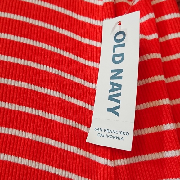 Orange & White Striped Off Shoulder Old Navy Dress - Picture 6 of 7